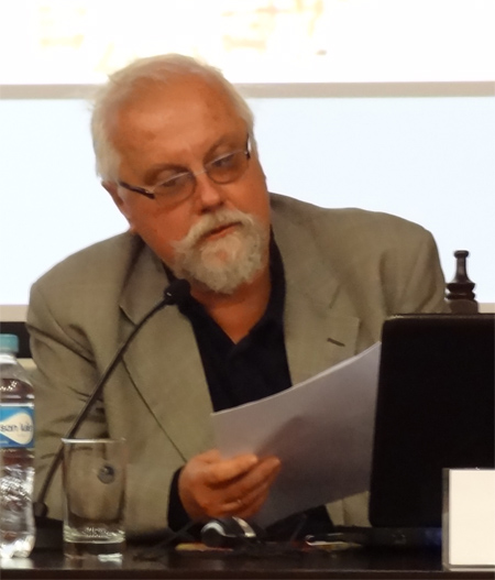 Krzysztof Makowski, lors d'une intervention  la PUCP, colloque civilisation Wari, aot 2012