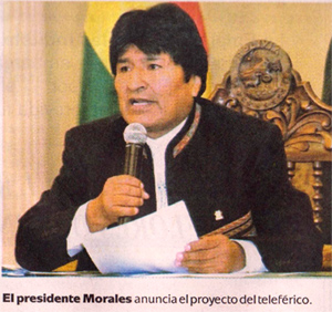 Evo Morales, pr�sident de la Bolivie